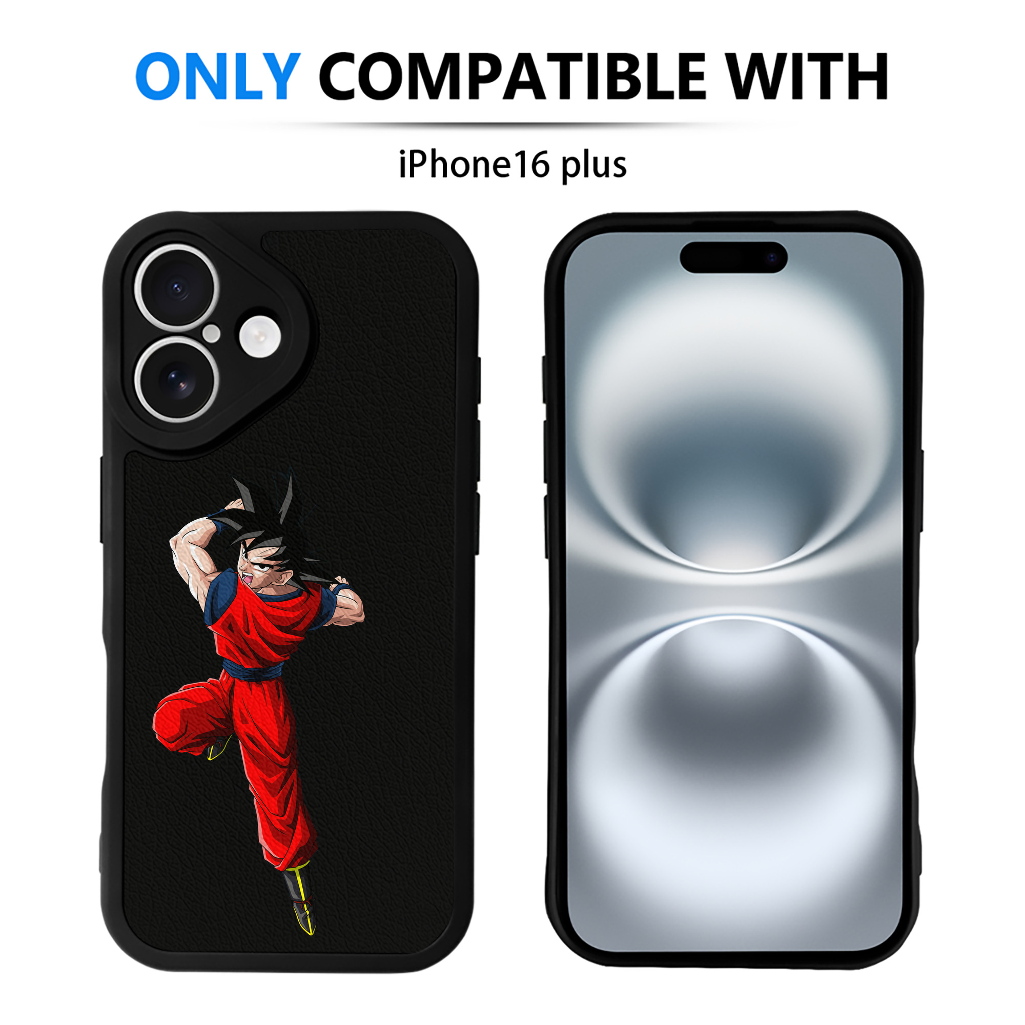（画像用） ドラゴンボール 孫悟空（そん ごくう）Son Goku カカロット DRAGON BALL Kakarotto 【iPhone 16シリーズ対応】シリコンスマホケース（レザー調） 材質：シリコン